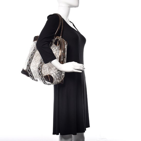 PVC Patent Zucca Spalmati Large Mixed Media B Mix Tote Multicolor Brown/ Tobacco - Picture 9 of 9